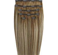 Clip on hair extensions #12/613 Dark Blondmix - 7 sæt - 60 cm | Gold24